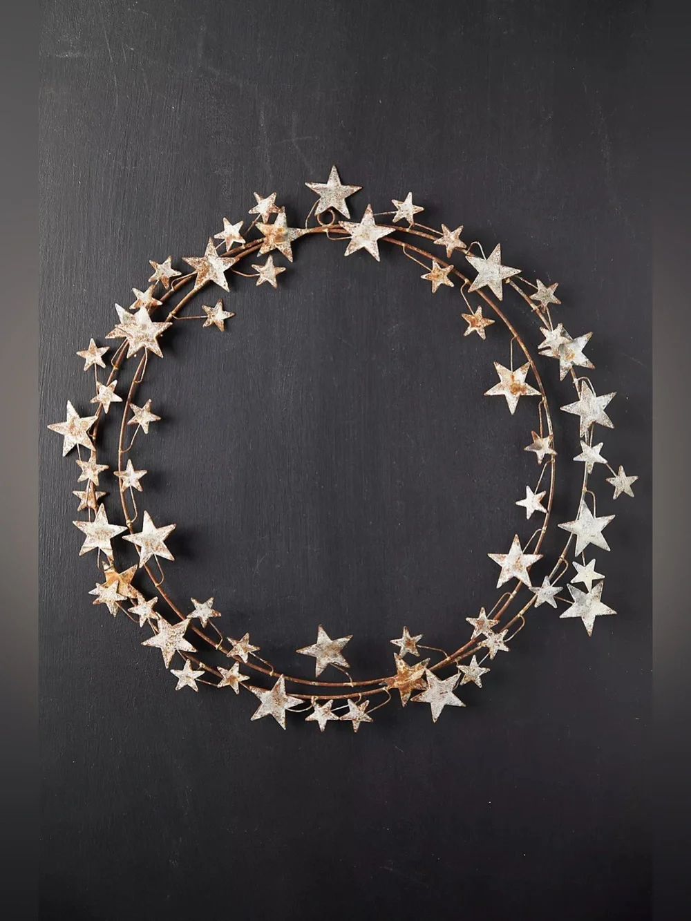 Anthropologie Aged Iron Star Wreath Celestial Whimsical Cottagecore NWT Witchy